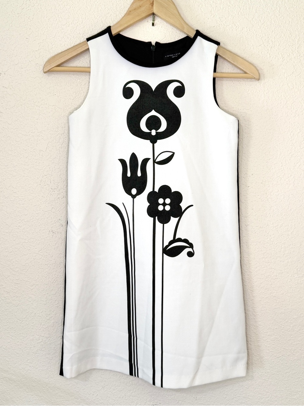 Victoria Beckham for Target Girls White Black Floral Shift Dress Size Medium